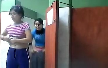 Two Girls Spied Going Toilet