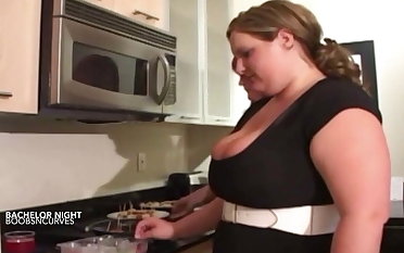 Two Busty French BBW maids fucked by 5 guys at a party